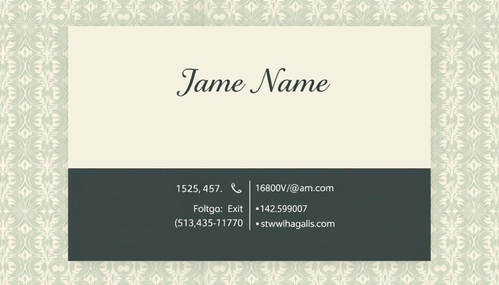 Visual hierarchy in name card design