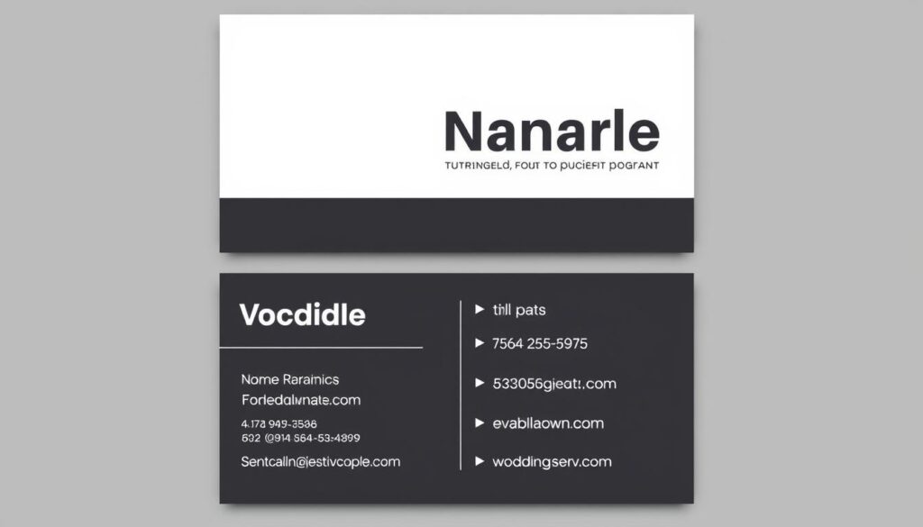 business card typography