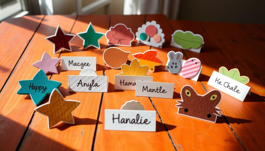 custom shape name cards