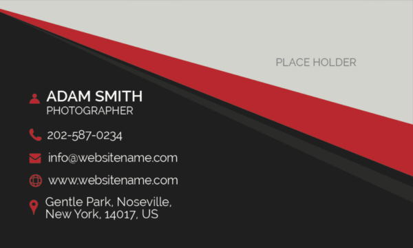 freelance photographer name card design 2