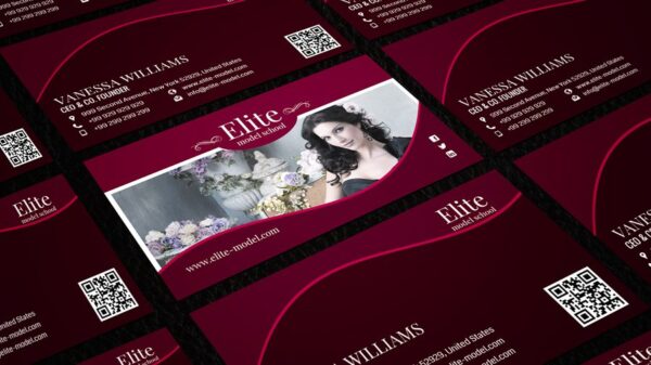 talent model agency name card design 3